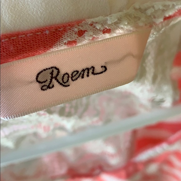 Coral and white striped top with bow in back - Picture 4 of 4